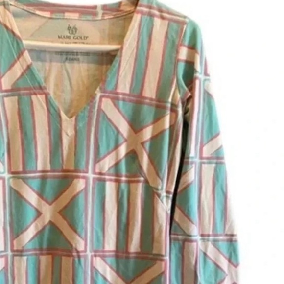 MAHI GOLD WOMENS BLUE WHITE DRESS TOP BOTTOM NAVY SUMMER SPRING CASUAL SIZE XS - Picture 6 of 6